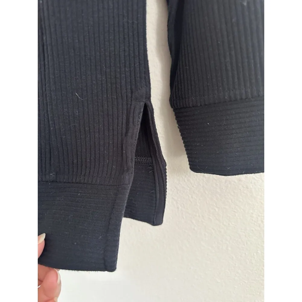 NWT Tommy John Women’s Long Sleeves Tee Sz M Black Ribbed Loungewear Side Slits Size M - Image 3