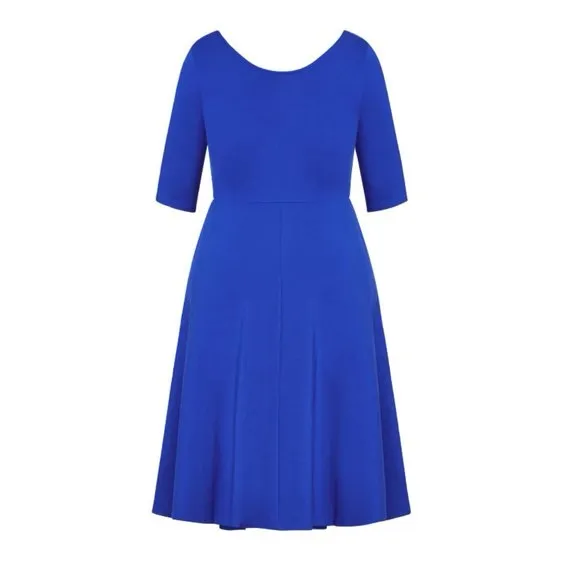 NWT City Chic Cute Girl Elbow Sleeve Midi Dress in Electric Blue Size 16 - Image 4