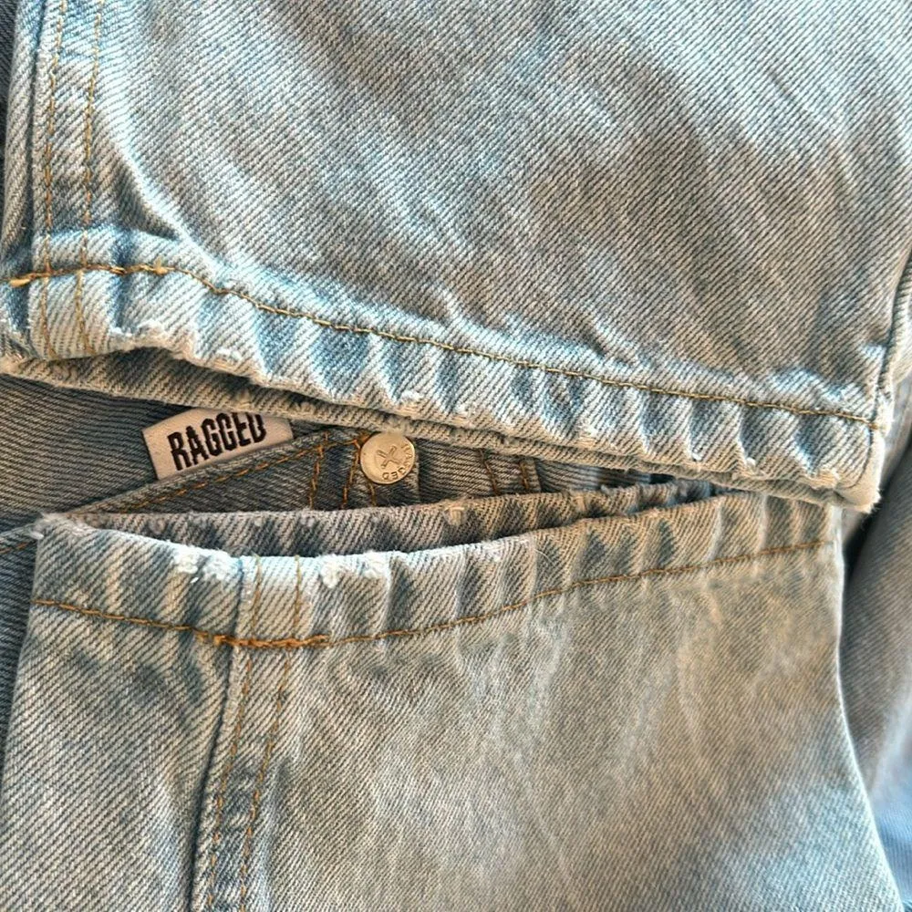 Tagged Urban Outfitters Priest High Rise Mom Light Wash W/Distressing Sz 32 - Image 8