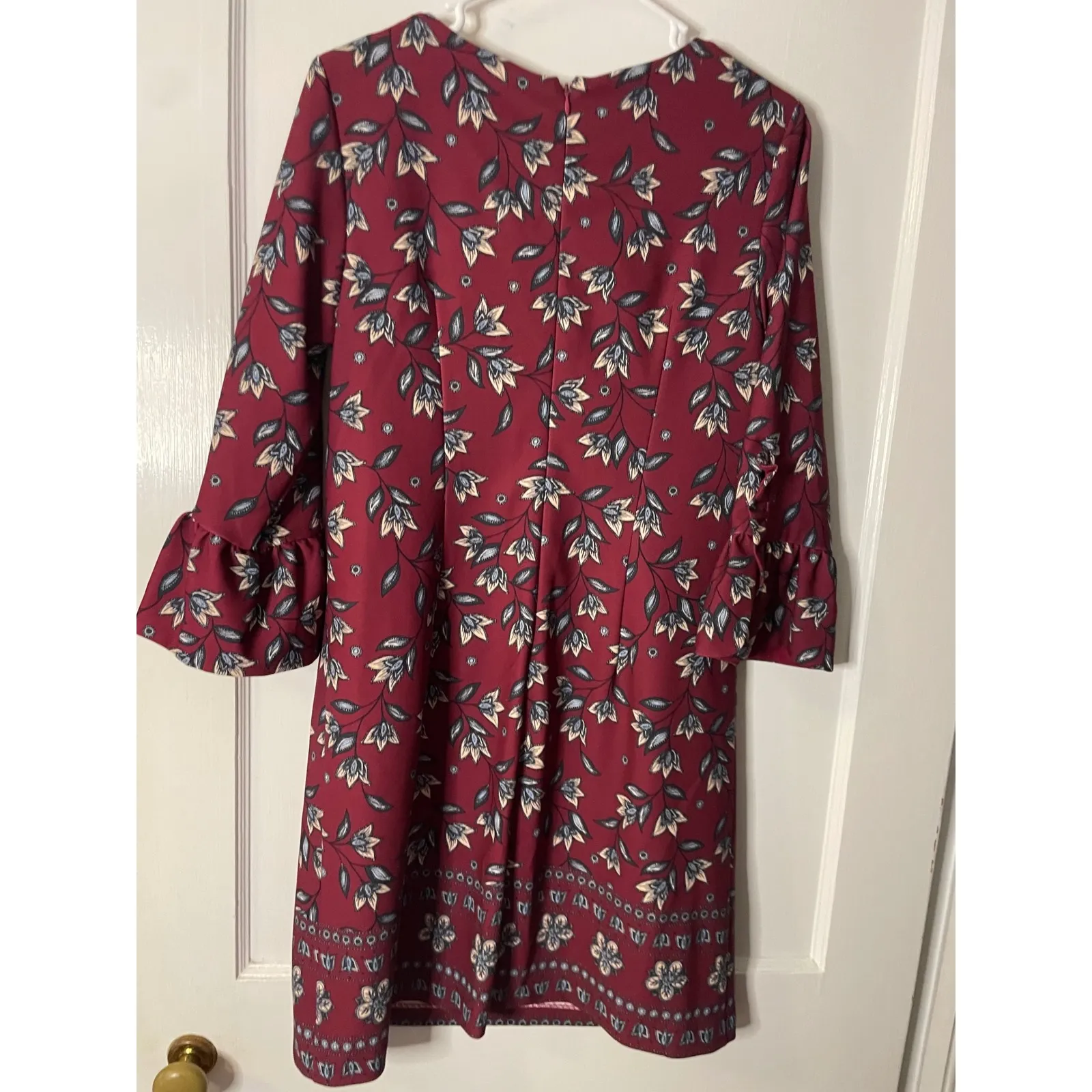 Nanette Lepore Floral Print Dress Women's Size 6 Ruffle Bell Sleeve - Image 4