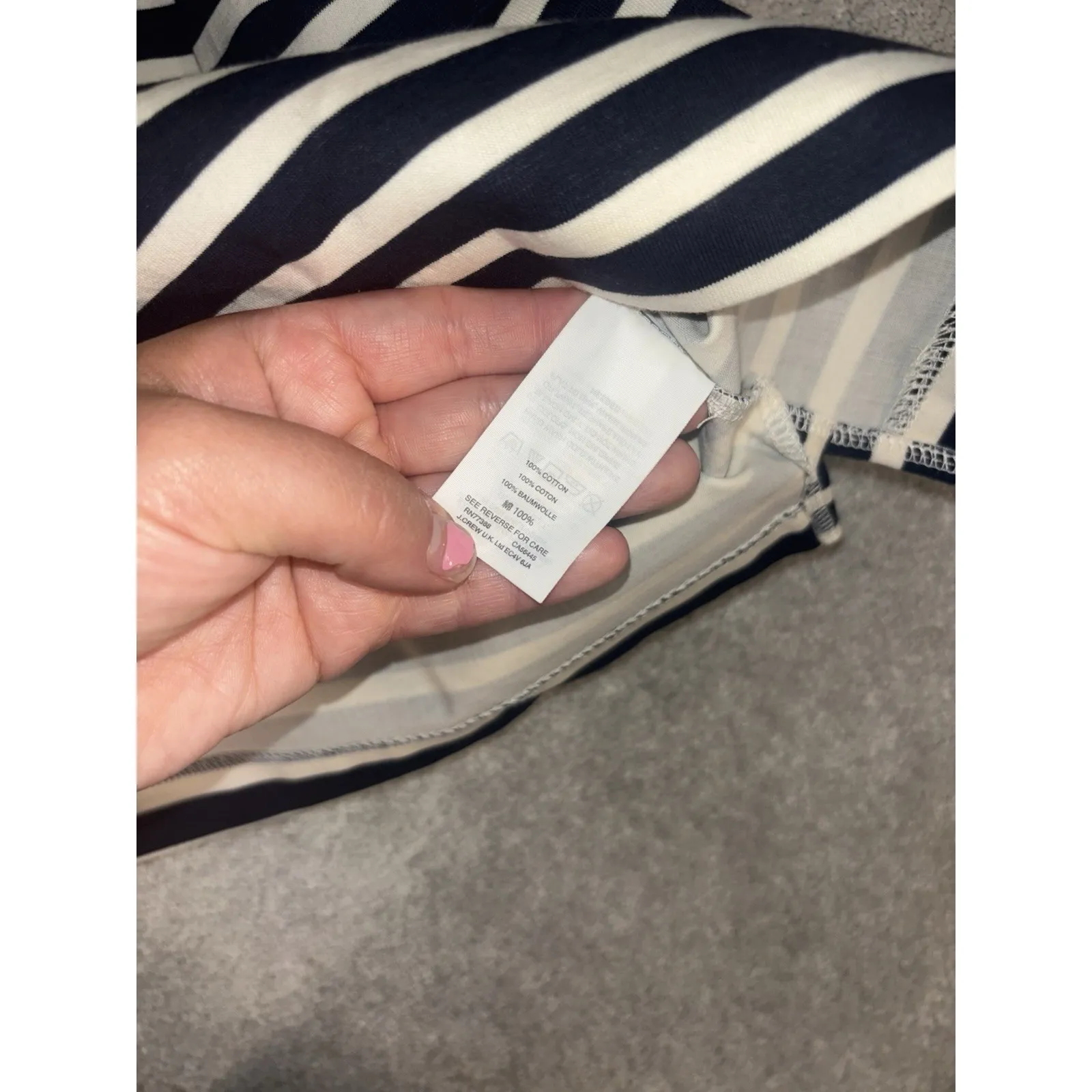 J. Crew - One shoulder striped tank top with‎ ruffle, 100% cotton M NWT Navy - Image 6