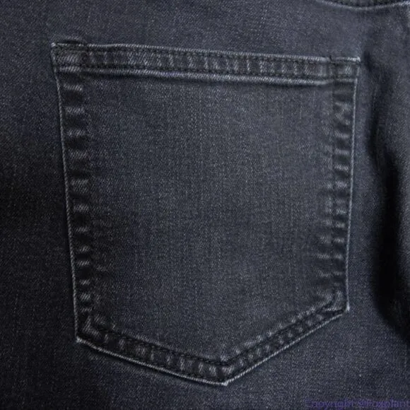 Lauren Ralph Lauren black high‎ rise step raw hem jeans, women's size 8 - Image 11