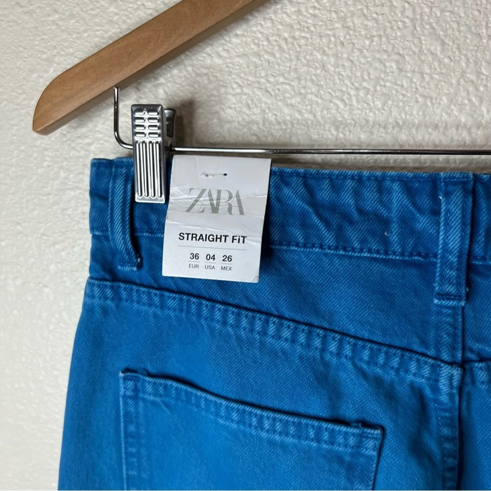 Zara blue ombre high rise cotton straight leg jeans NEW 4 - Image 8