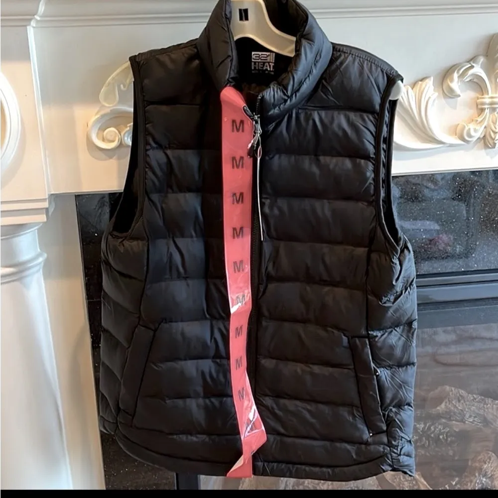 Black Puffer Vest Ski Jacket Full Zip  Womens Medium Sleeveless - Image 2