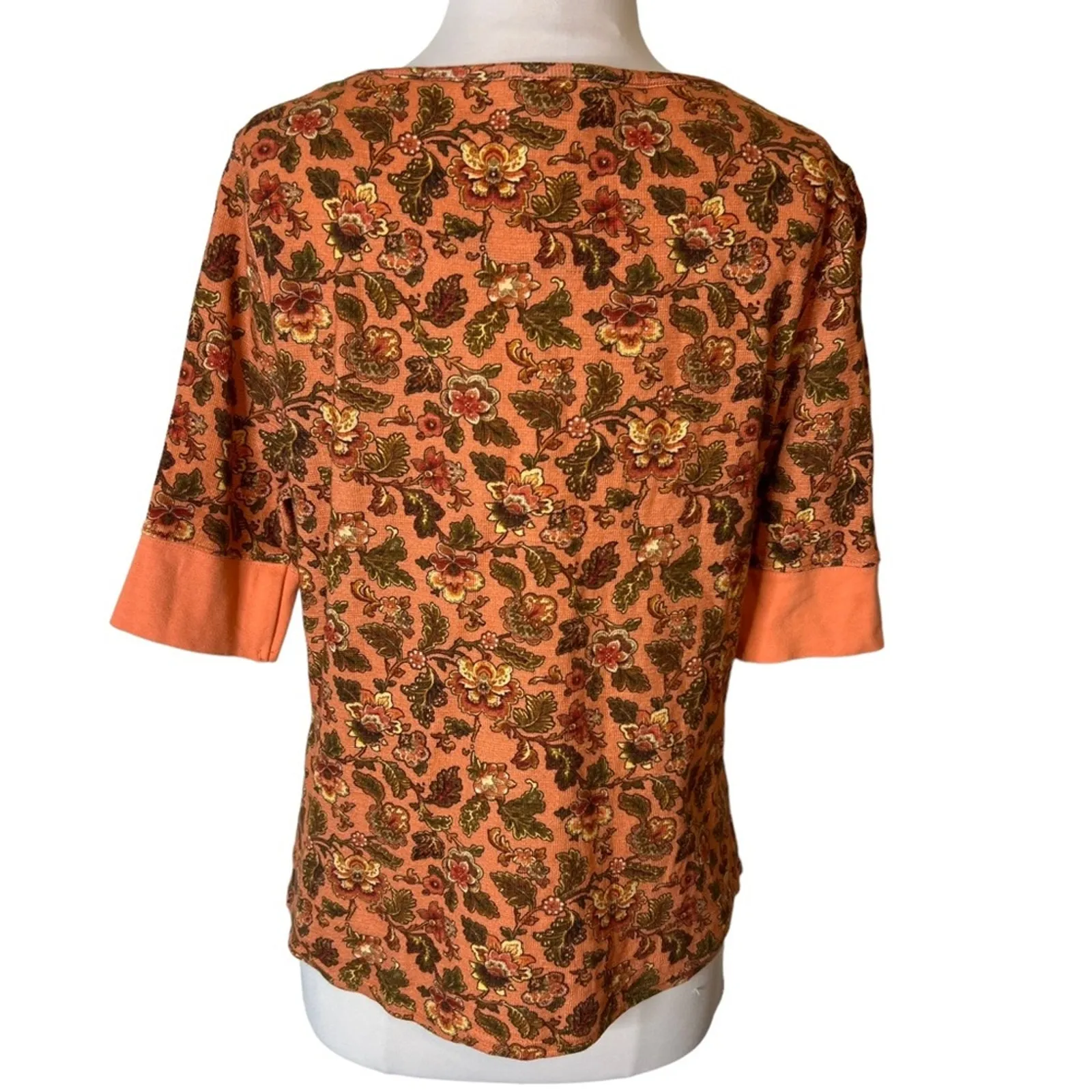 Sundance Catalog Embroidered Floral Thermal Fairy Shirt top sz M petite - Image 2