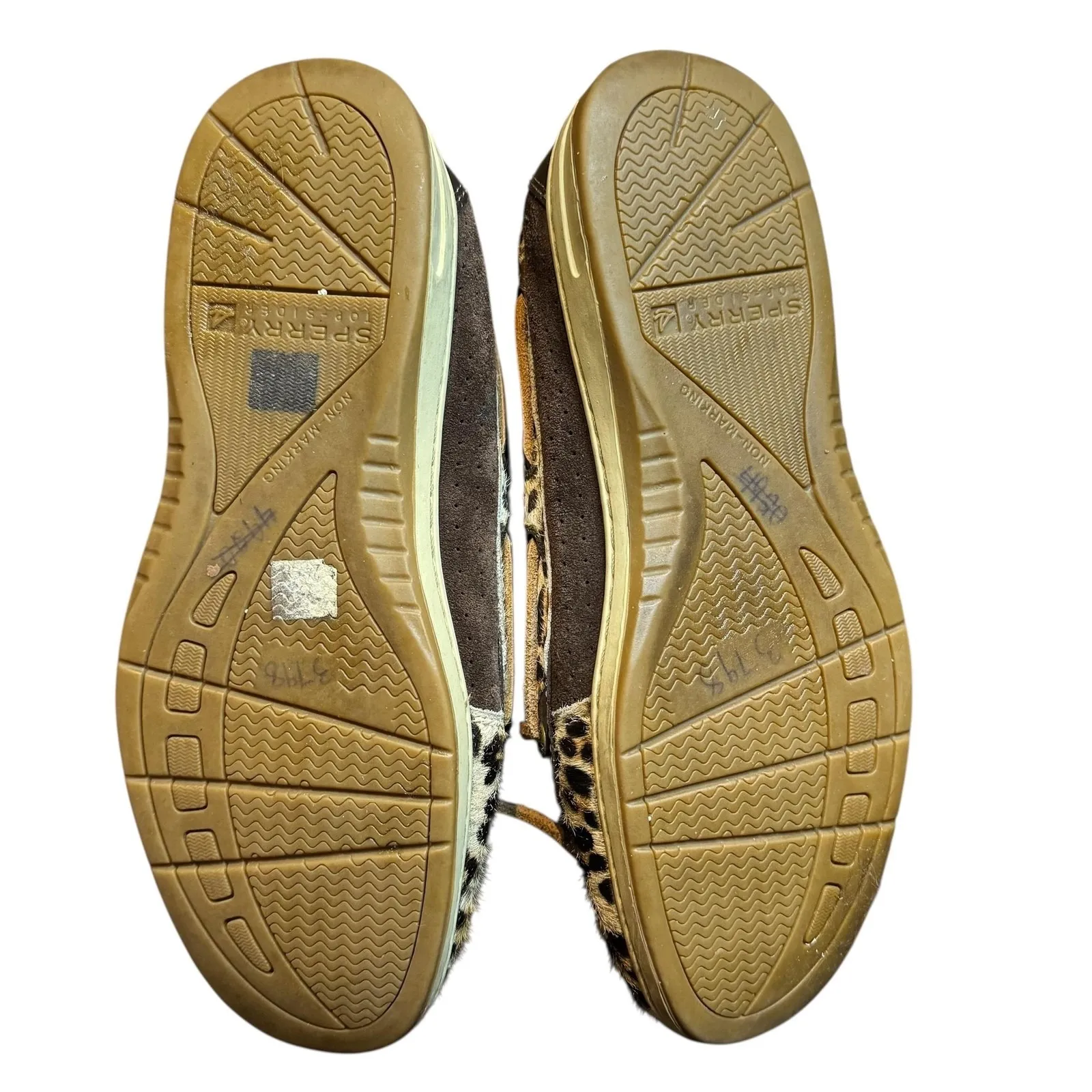 Sperry Top-Sider Boat Shoes Womens Size 8.5 Brown Leopard Faux Fur Lined - Image 8