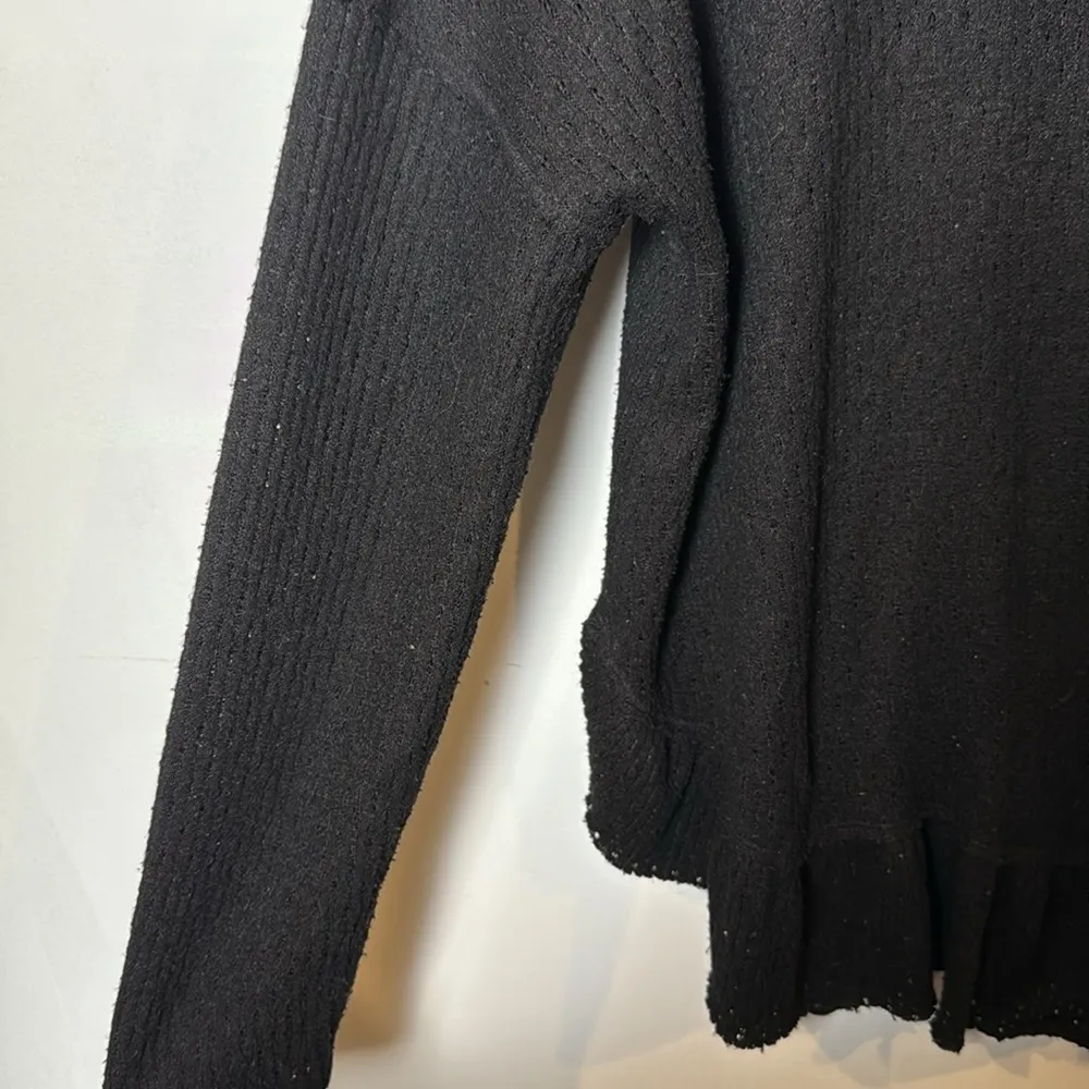 Maeve by Anthropology Black Cowl Neck Sweater with Ruffle Trim size M - Image 4