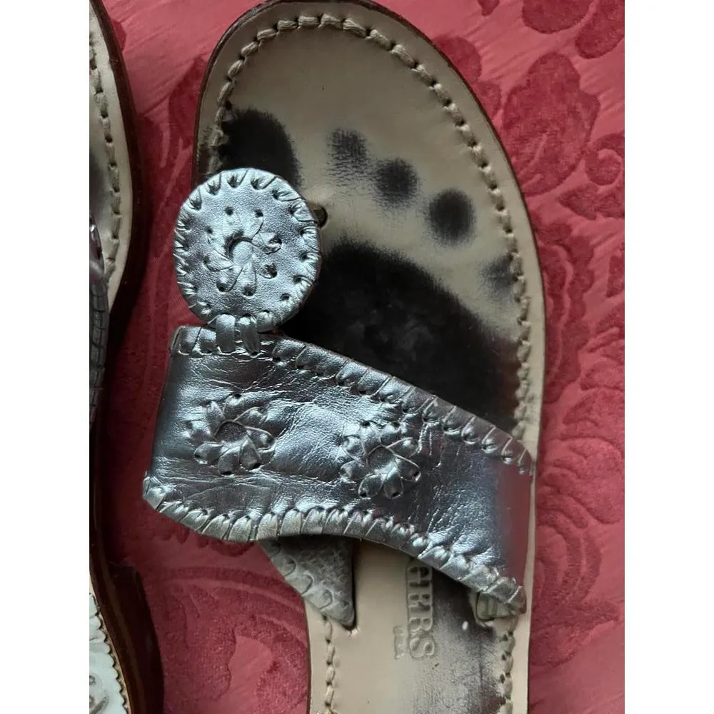 Jack Rogers Stylish Silver Leather Sandals size 8 - Image 2