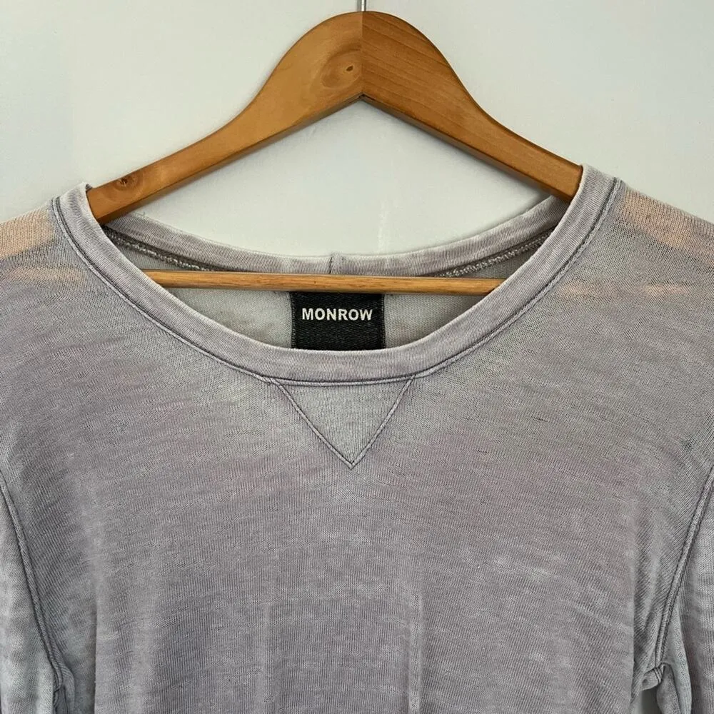 Monrow long sleeved tee. Size Medium Gray - Image 2