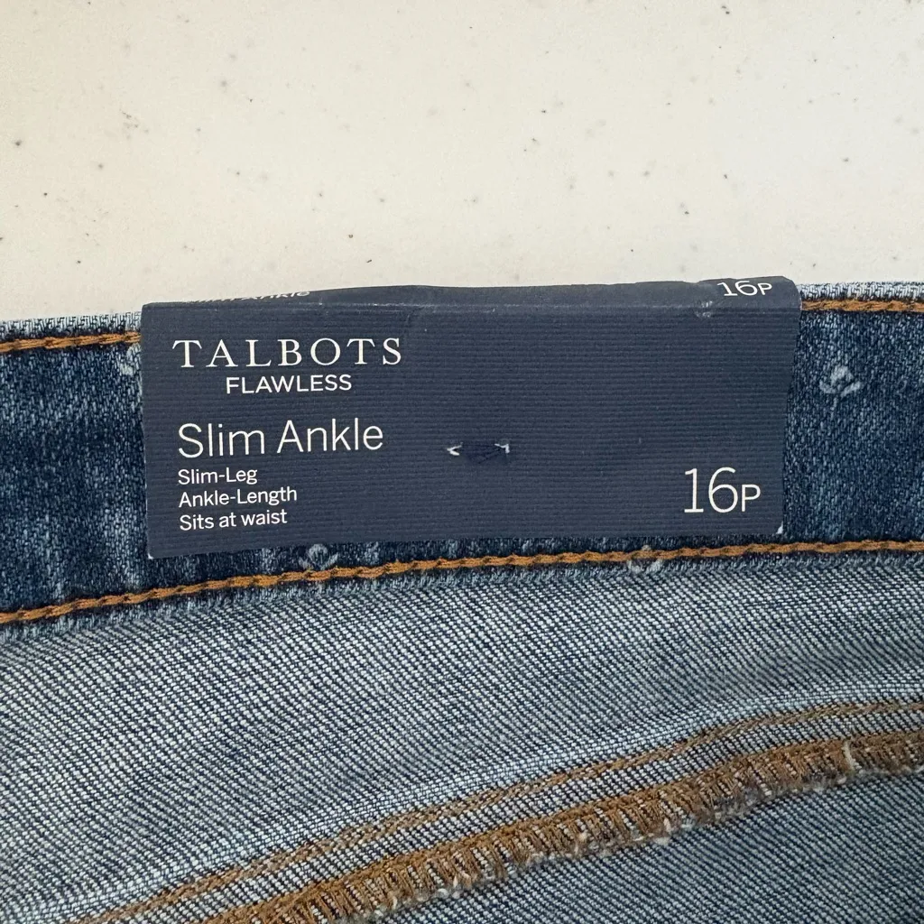 NEW Talbots Slim Ankle Jeans‎ Tulip Print Size 16 Petite NWT 457 - Image 14