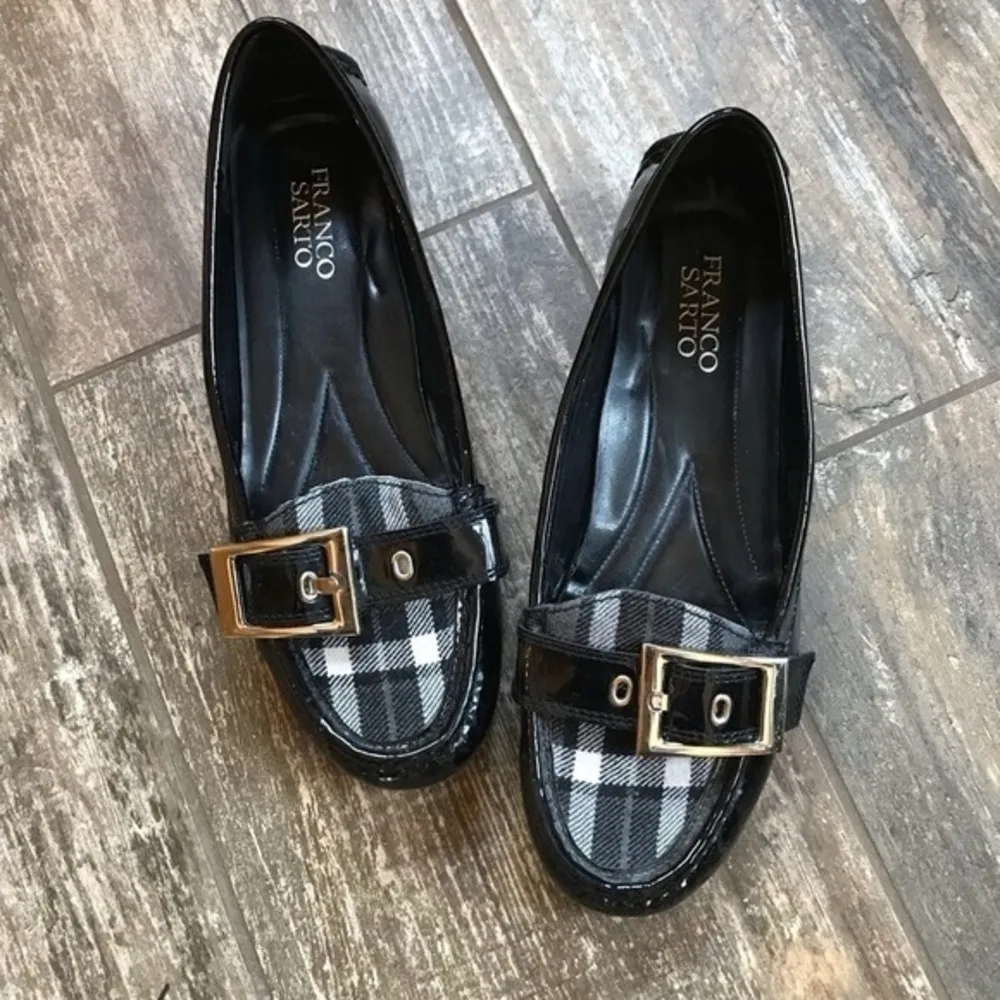 FRANCO Sarto plaid patent leather Shiloh flats size 7.5 - Image 12
