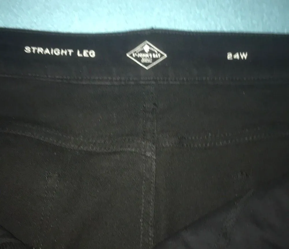 ST. JOHN’S BAY straight leg black mid-rise stretchy jeans NEW Condition size 24W - Image 4