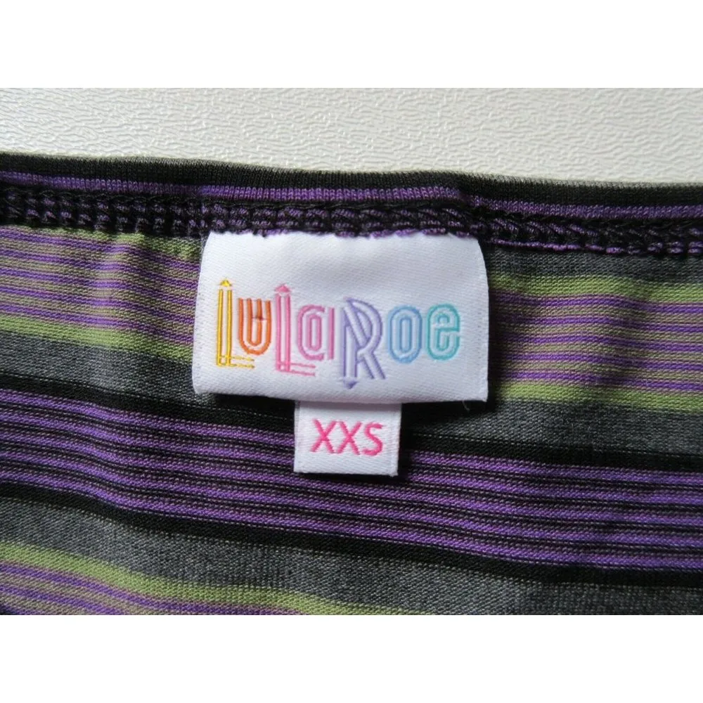 NWT LuLaRoe Debbie in Purple Stripe L/S Stretch Jersey Sheath Dress XXS 2XS - Image 4