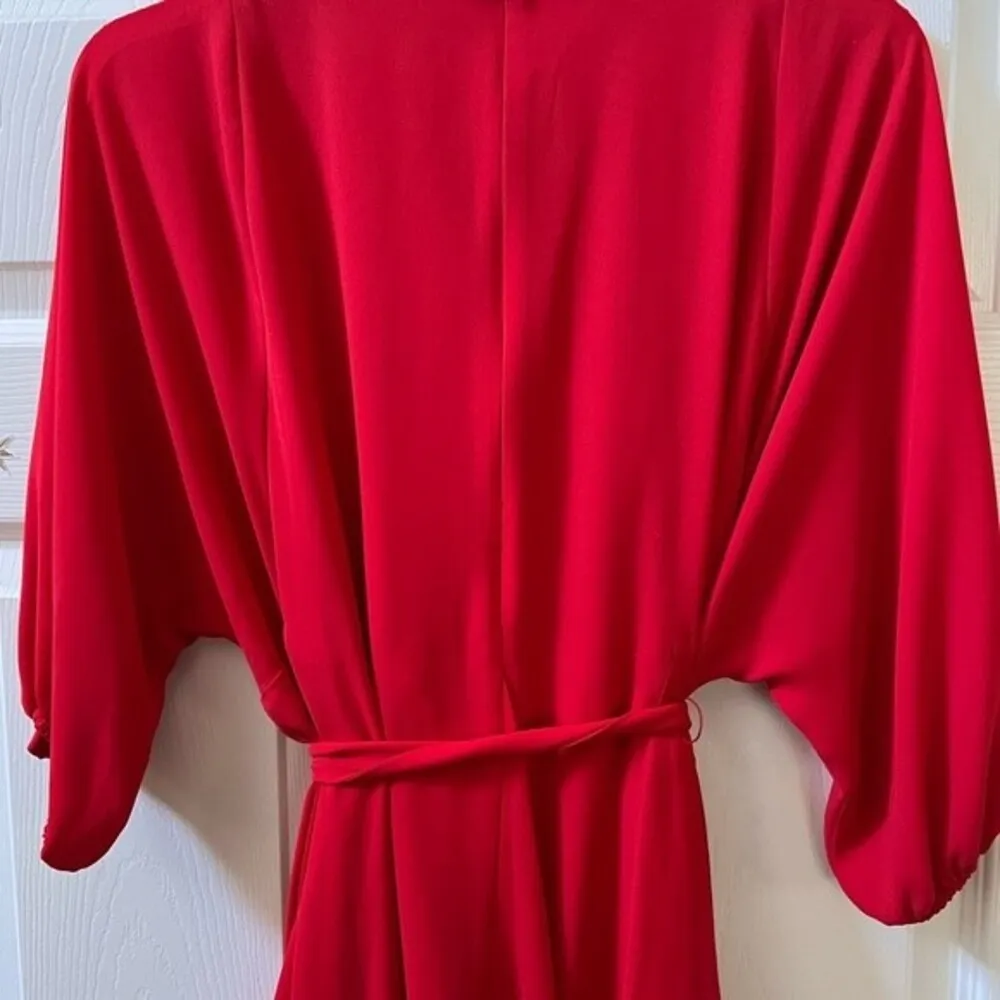 Red Dolman Sleeve Dress w/belted flare. New with tags. M Petite - Image 2