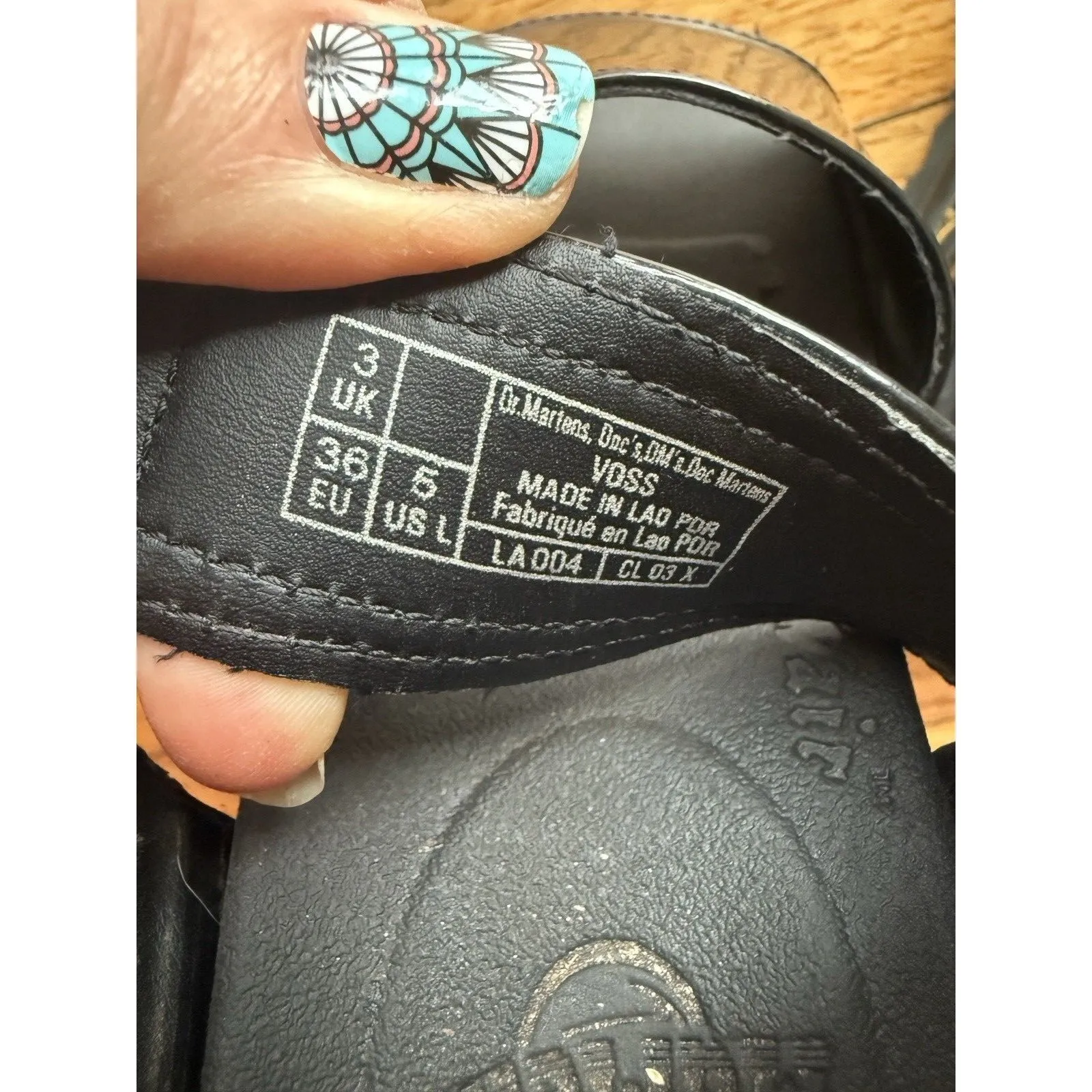 Dr. Martens Voss Leather Sandals Black Women's 5 Chunky Platform Goth - Image 4