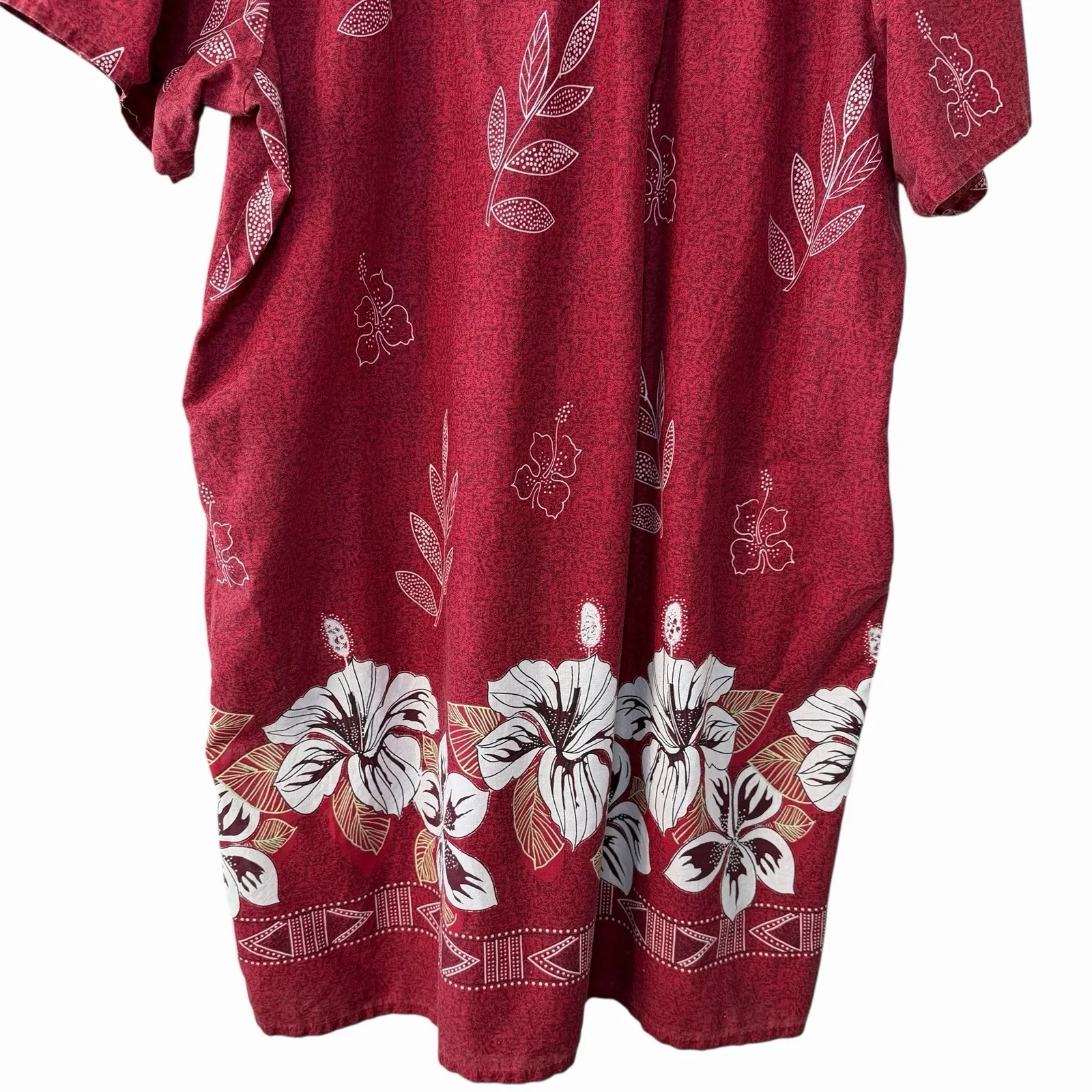 Anthony Richards Women's Red Floral Hawaiian MuuMuu House Dress Pockets 3XL Plus Size 3X - Image 12