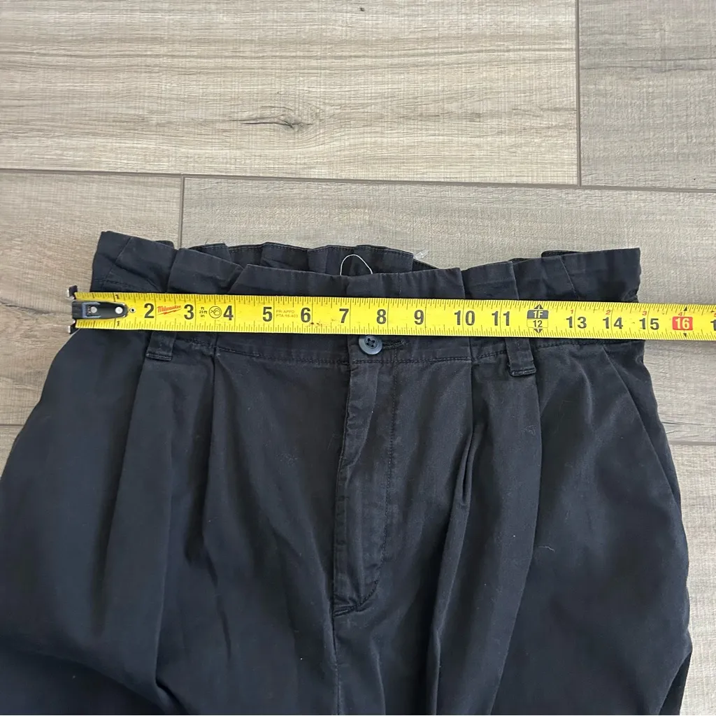 Everlane The Paper Bag Organic Cotton Super High Rise Wide Leg Chino Pants Black - Image 8