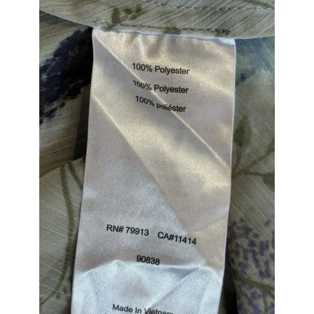 Jessica Simpson Maternity Floral Sheer 3/4 Sleeve Ruffle/Tie Neck Blouse Size XS - Image 9