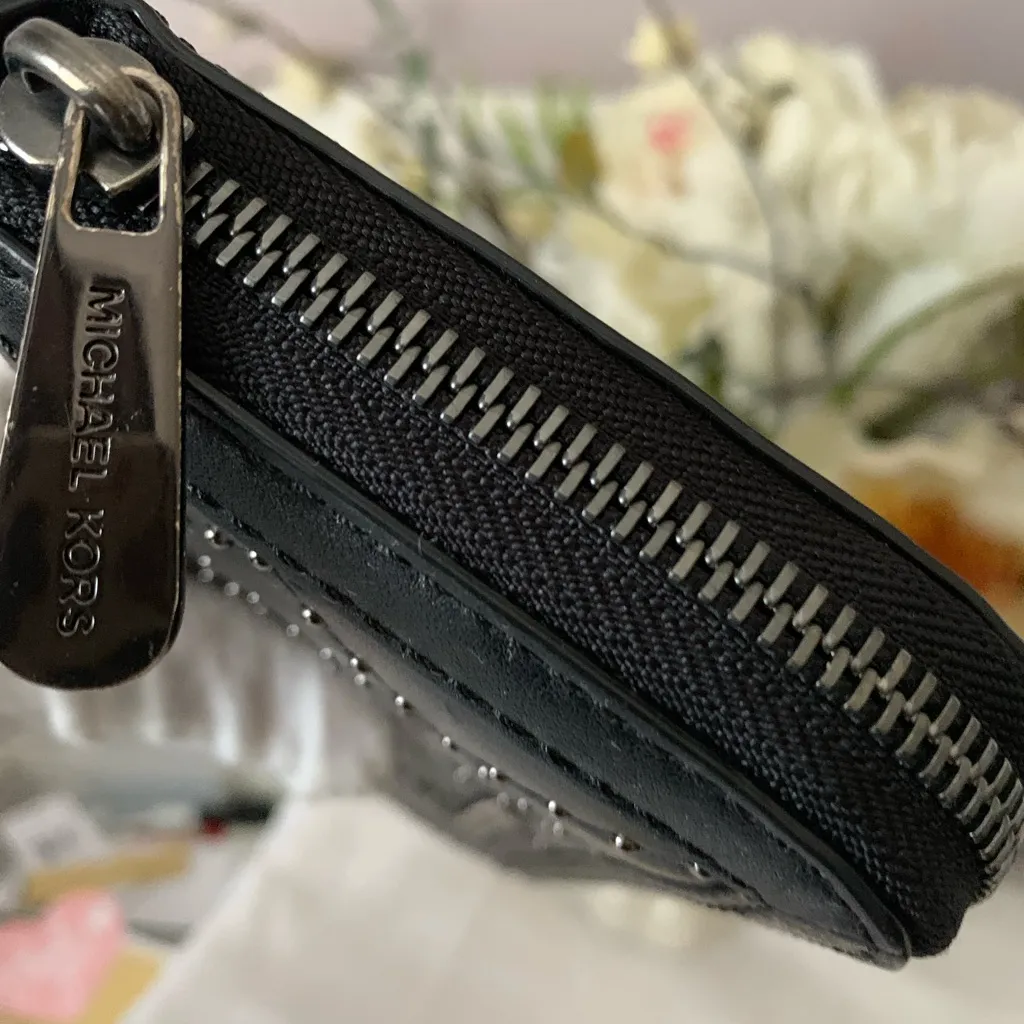 Michael Kors Studded Accordion Black Wallet - Image 4