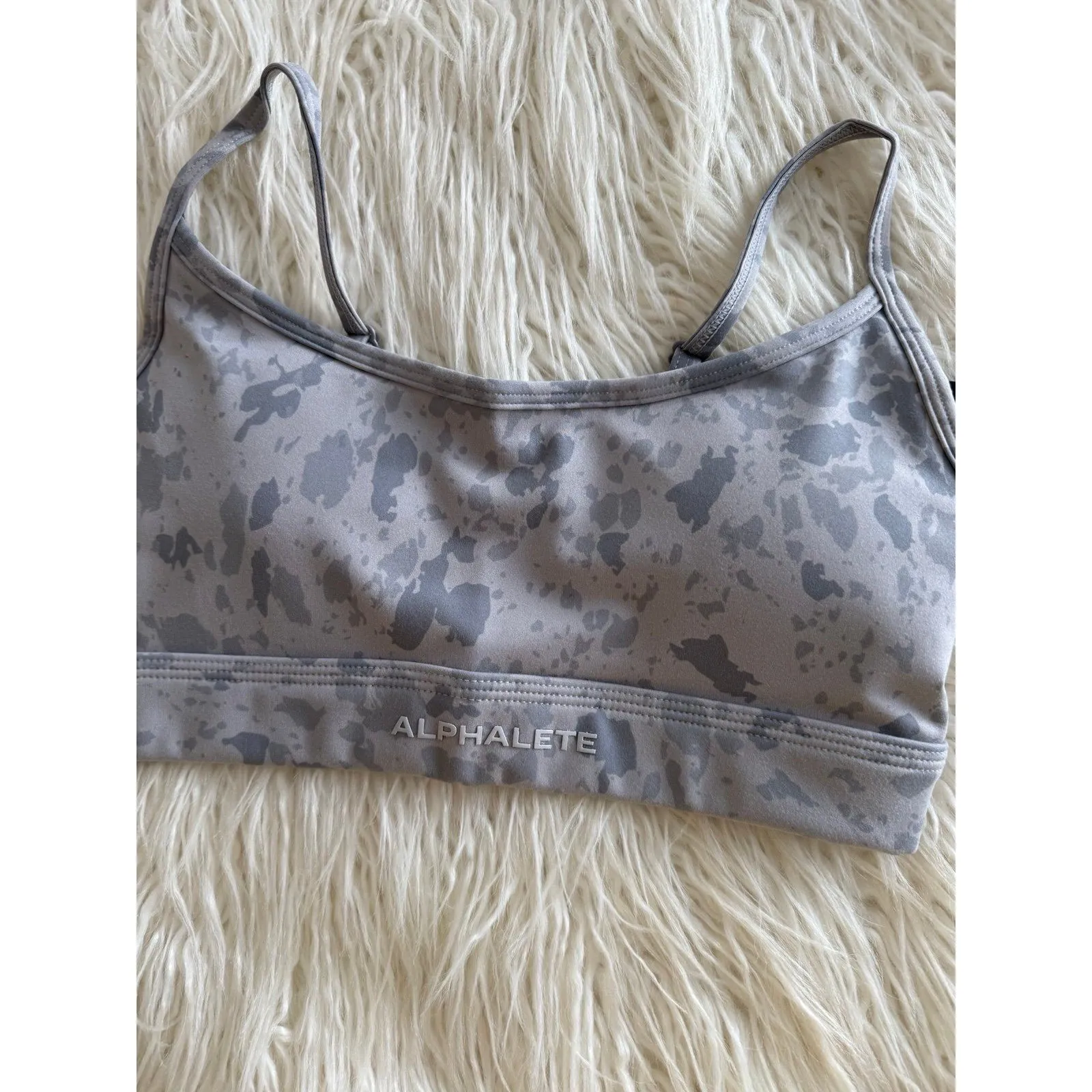 Alphalete Surface Limitless Bra Pebble Print Stone Grey Size XS - Image 5