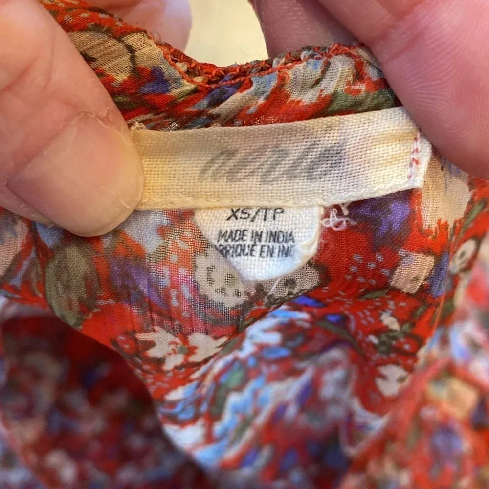 Aerie Sheer Tank Red Floral Size XS - Image 5