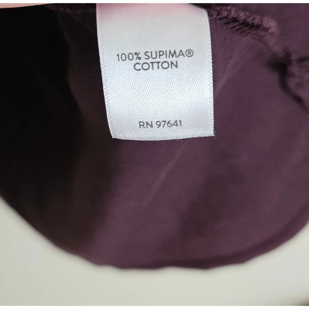 J. Jill Simply Supima Crew Neck Tunic Top Long Sleeves Burgundy Cotton Size L Purple Size L - Image 7