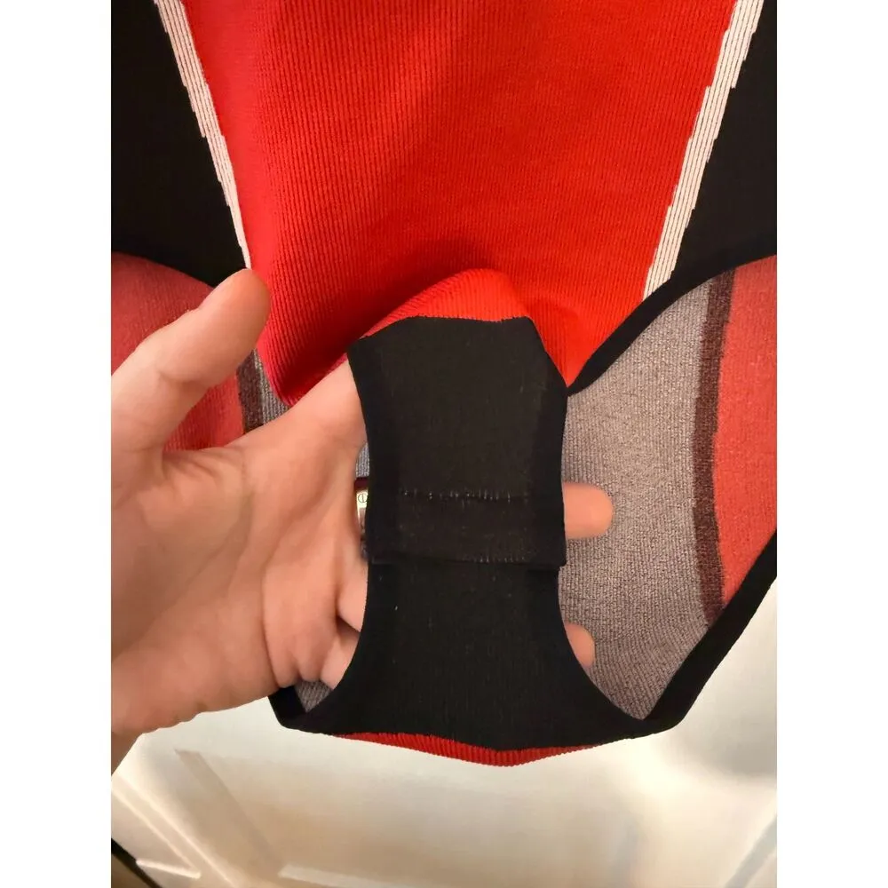 Zara Limitless Contour Collection Red and Black Short Sleeve Bodysuit Top XS-S - Image 6