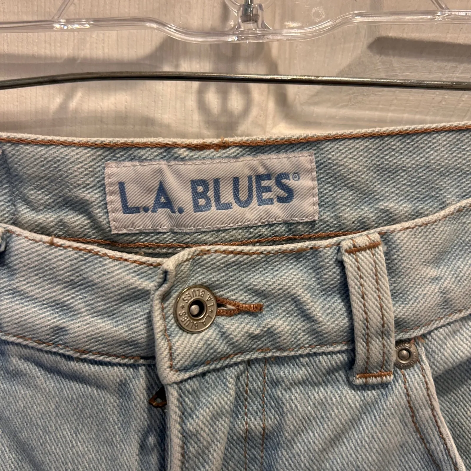 L.A. Blues Womens Jeans Light Wash High Rise Y2K Mom Jeans VTG Cotton Denim 12 - Image 4