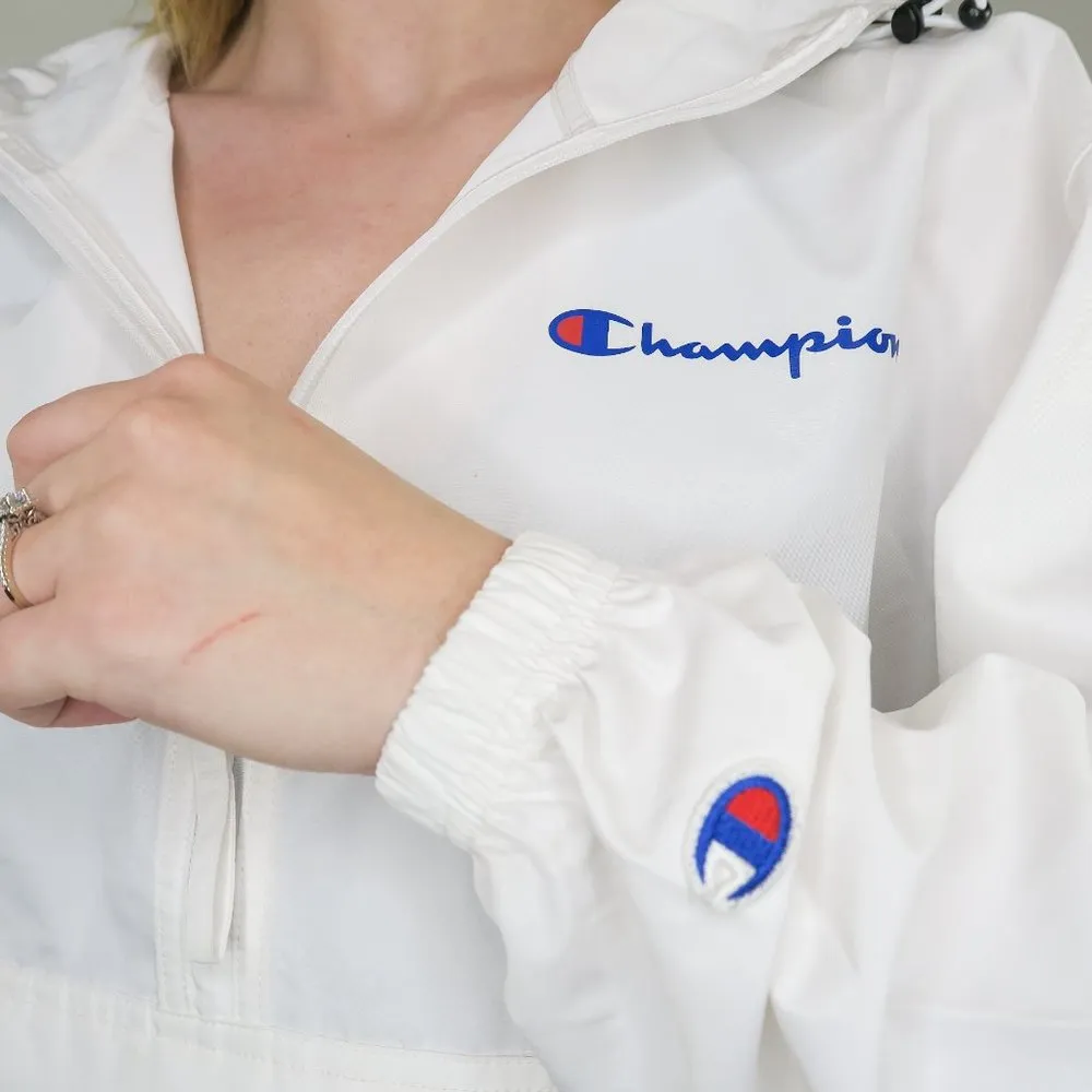 Champion White Pullover Half Zip Windbreaker - Image 4