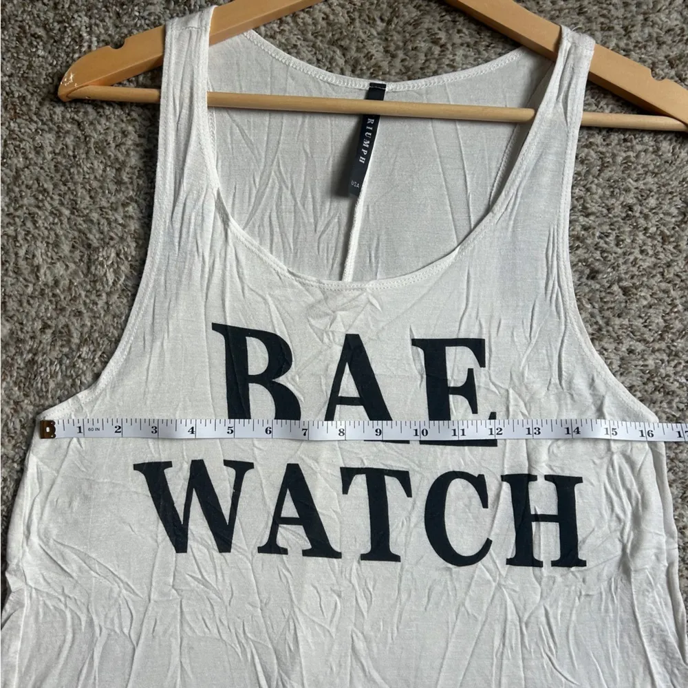 🦋Triumph Bae Watch White Tank Top Casual Summer Lightweight Beach Vacation Small - Image 5