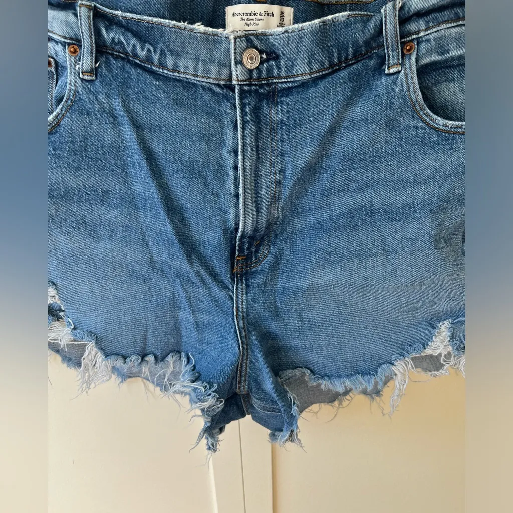 Abercrombie &‎ Fitch The Mom Short High Rise Curve Love Jean Shorts Size 20 - Image 9