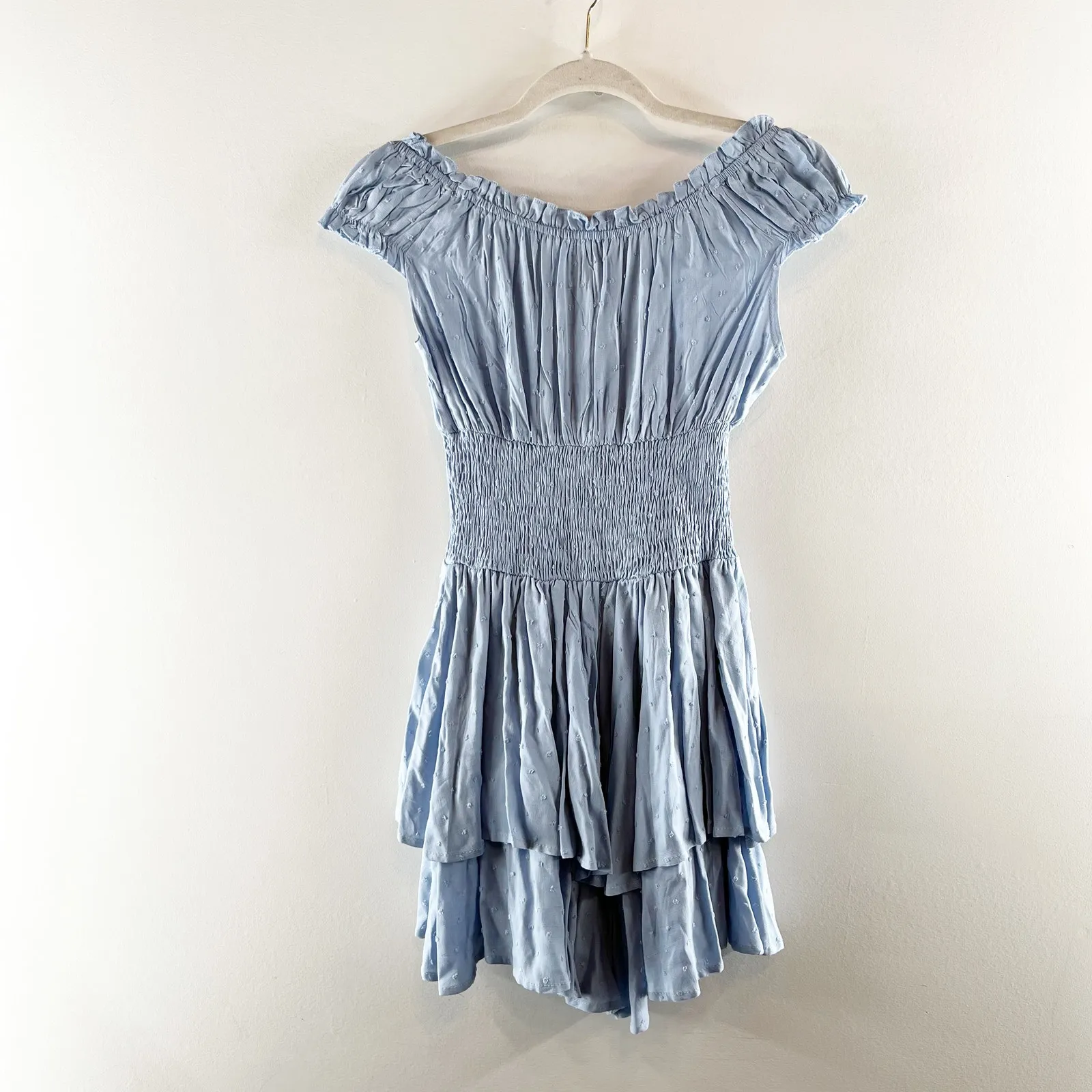 Princess Polly Love Galore Ruffle Romper Blue 0 - Image 4