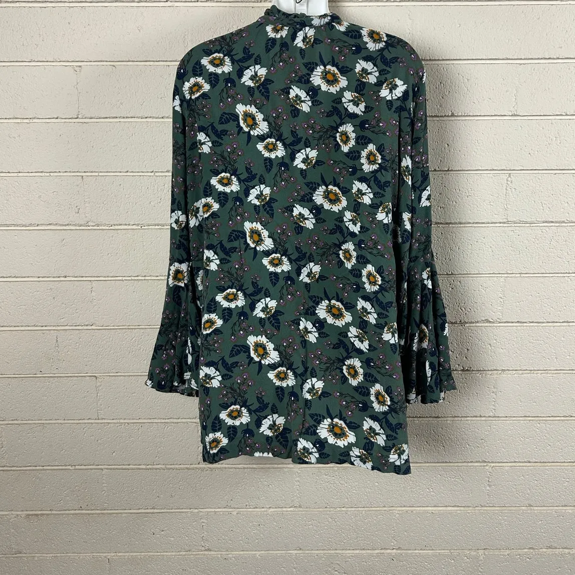 Free People Magic Mystery long sleeve tunic in a green floral print size M - Image 4