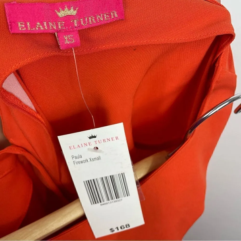 NWT Elaine Turner Paula Embroidered Sleeve Blouse in Firework XS - Image 3