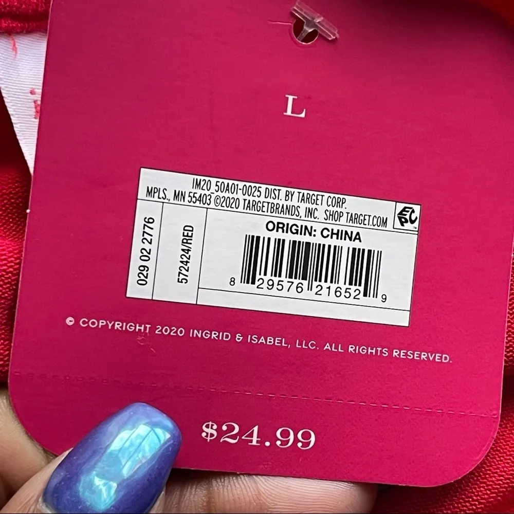 ISABEL MATERNITY | Red Santa Baby Long Sleeve T-shirt Sz L - Image 7