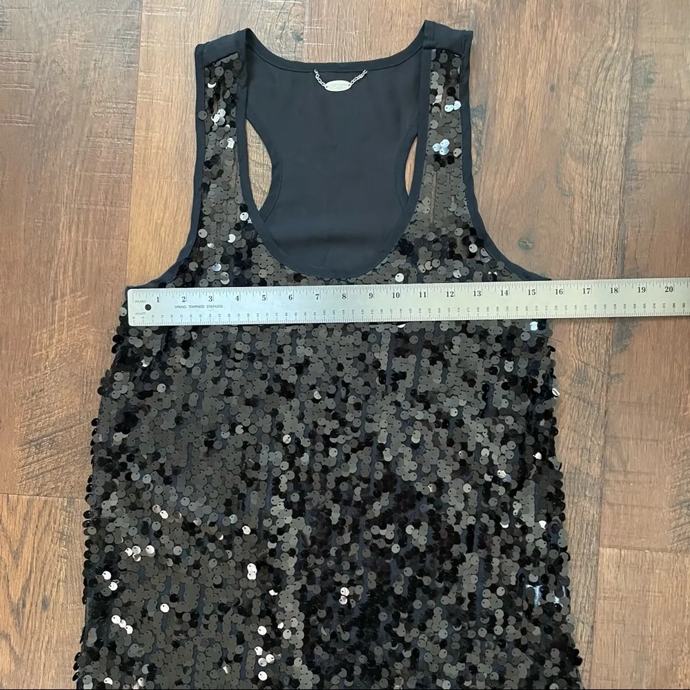 ALI & KRIS black racer back sequins tank top, size S - Image 6