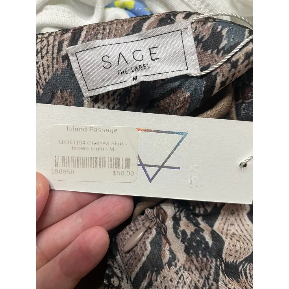 Sage The Label  snakeskin print ruffled mini skirt size medium - Image 6