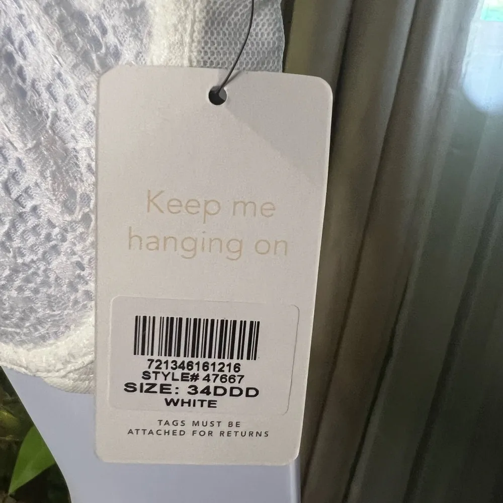 LIVELY The Smooth Lace Plunge Bra NWT Size 34DDD White - Image 6