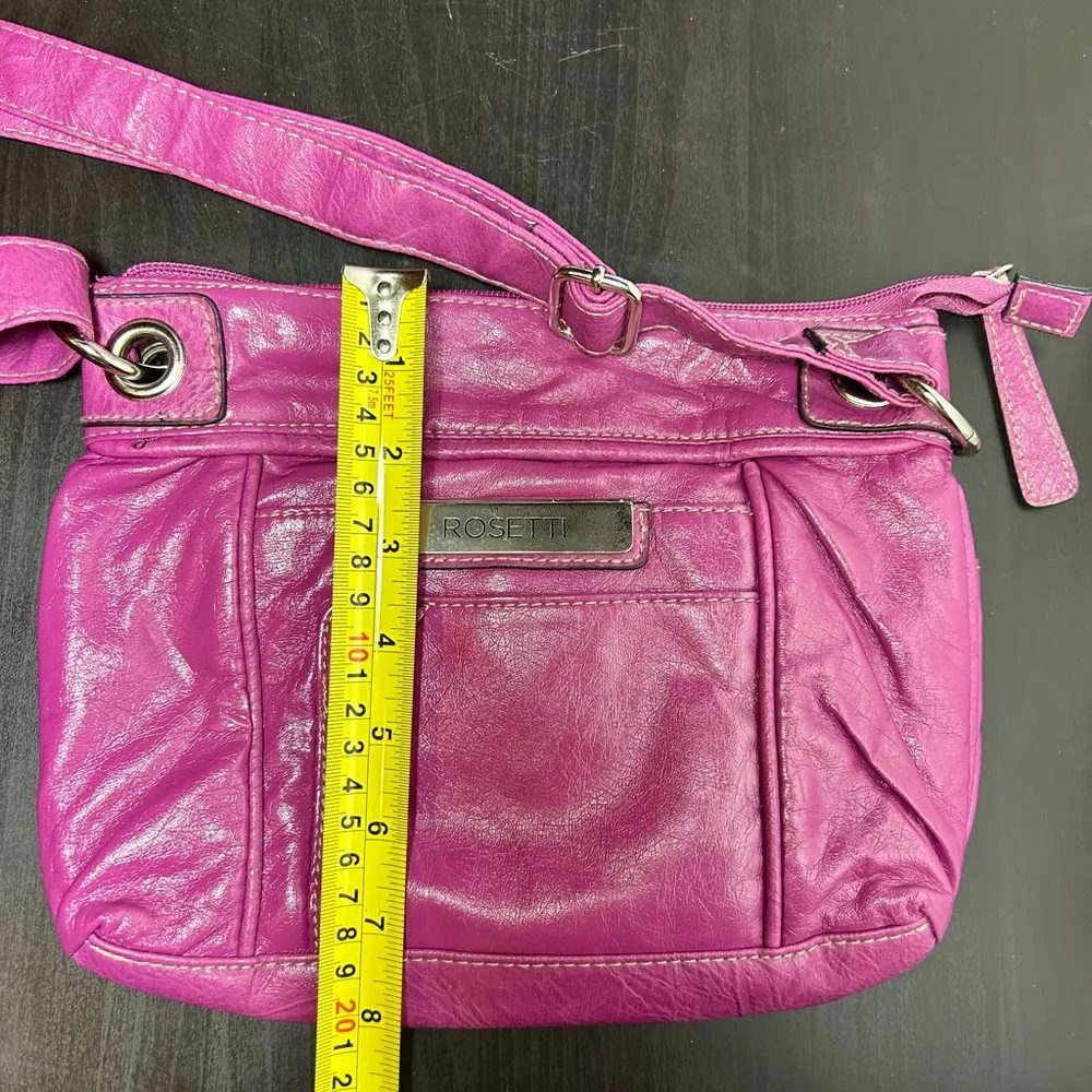 Rosetti Pink Purse Magnetic Strap Zipper Multiple Pockets‎ Shoulder Handbag - Image 10
