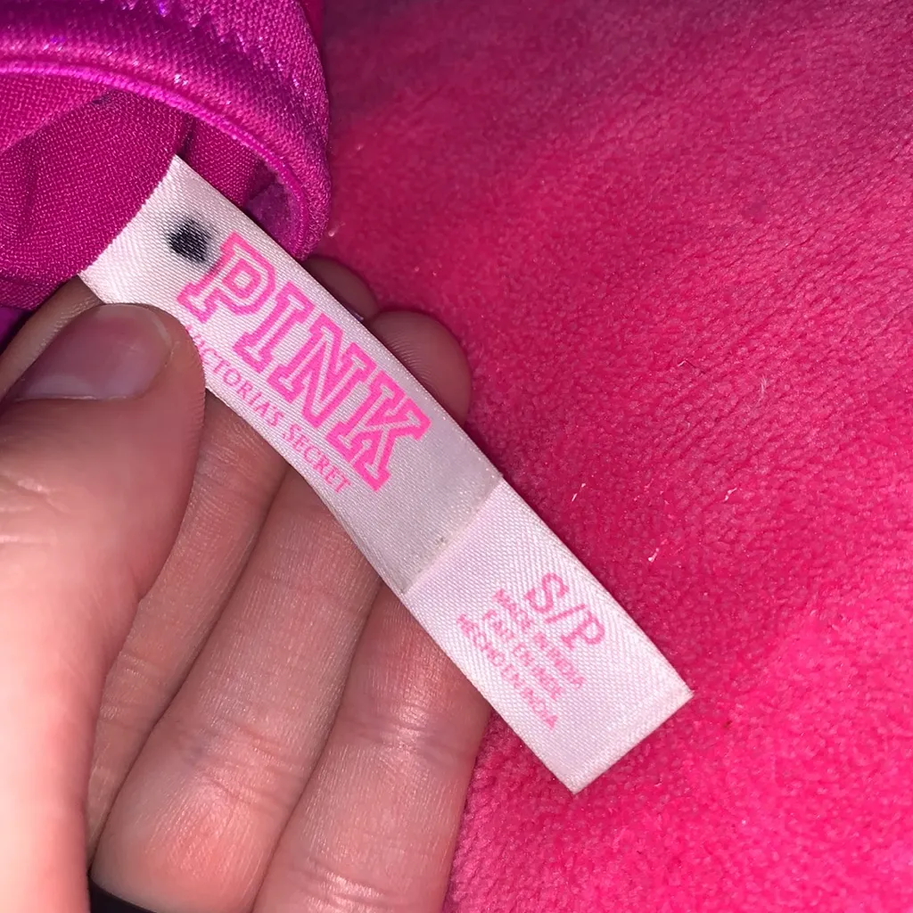 PINK Victoria’s Secret Velvet Studded Unlined Bra & Pink Sparkly Bandeau - Image 10