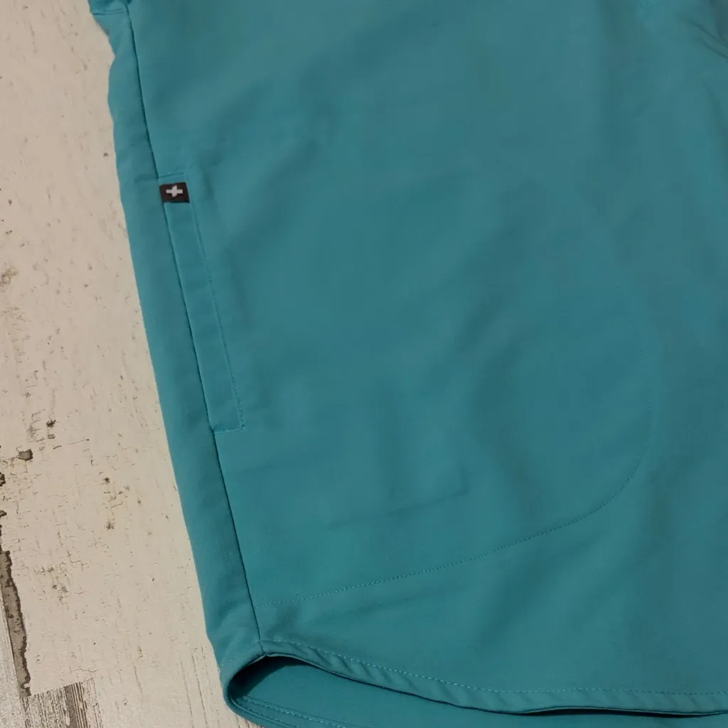  Aqua Sleeveless Figs Top - Image 2