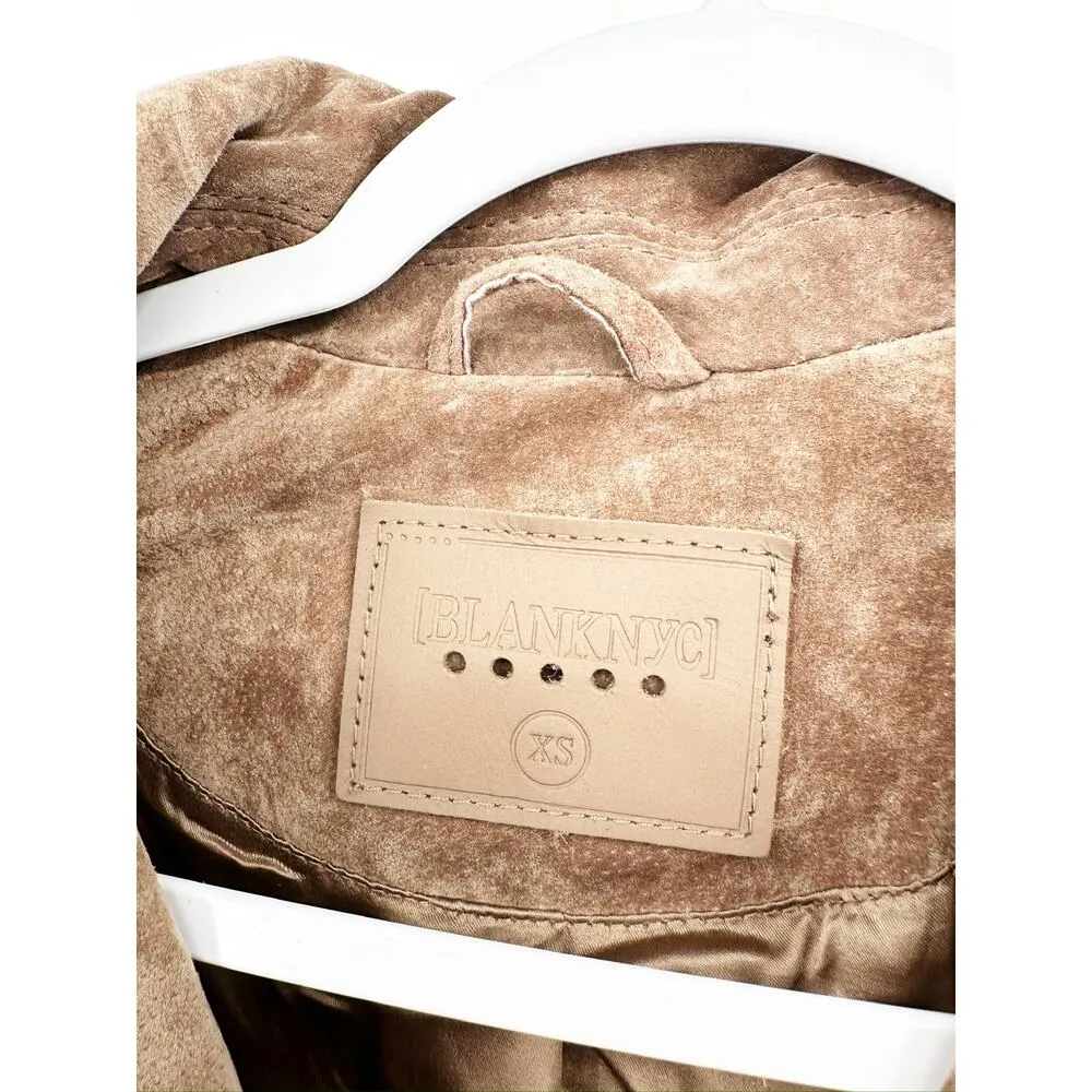 Blank NYC Brown Suede Moto 100% Leather Jacket XS - Image 5