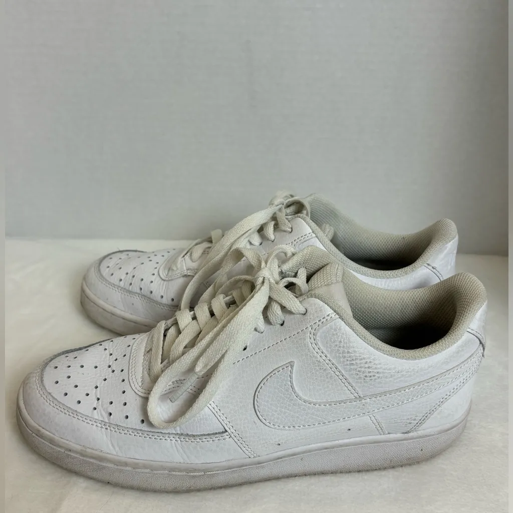 Nike White Court Vision Woman’s Low Top Athletic Trendy Streetwear Shoes Sz 9.5 - Image 7