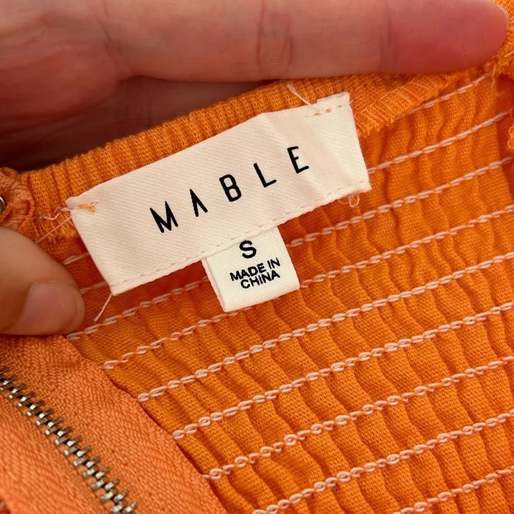 Orange Strapless Scallop Edge Dress - Image 4