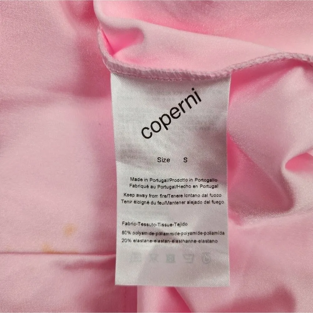 Coperni Cut Out Jersey Dress in Light Pink Small Long Sleeve Barbiecore Mini - Image 12