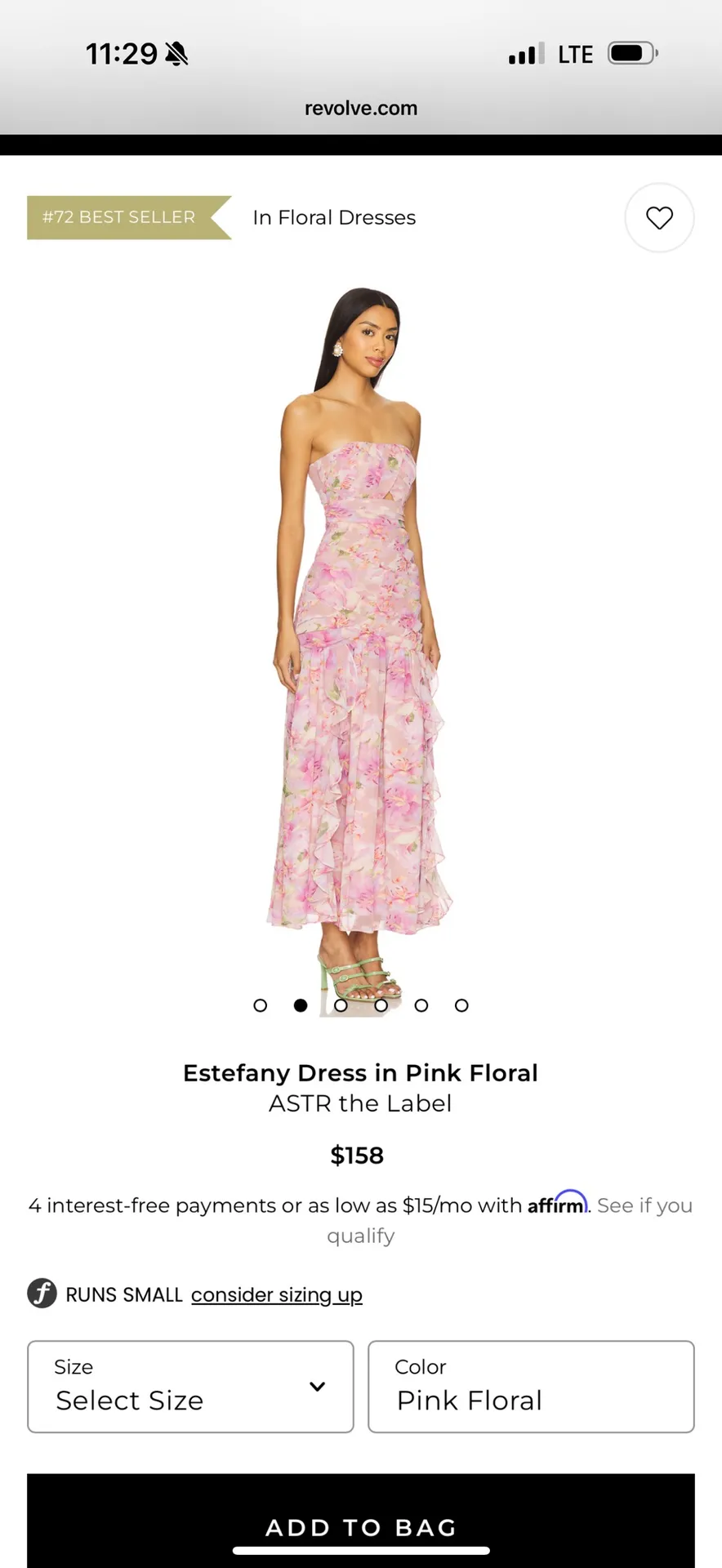Revolve  Pink Floral Dress - Image 3