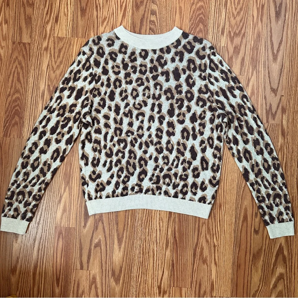 A New Day Leopard Print Crewneck Sweater Small – Baddie / Mob Wife Chic - Image 10