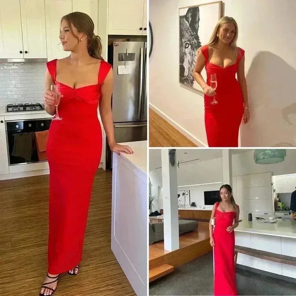 Solace London The Calluna Maxi Dress in Red Size 12 US Red - Image 11