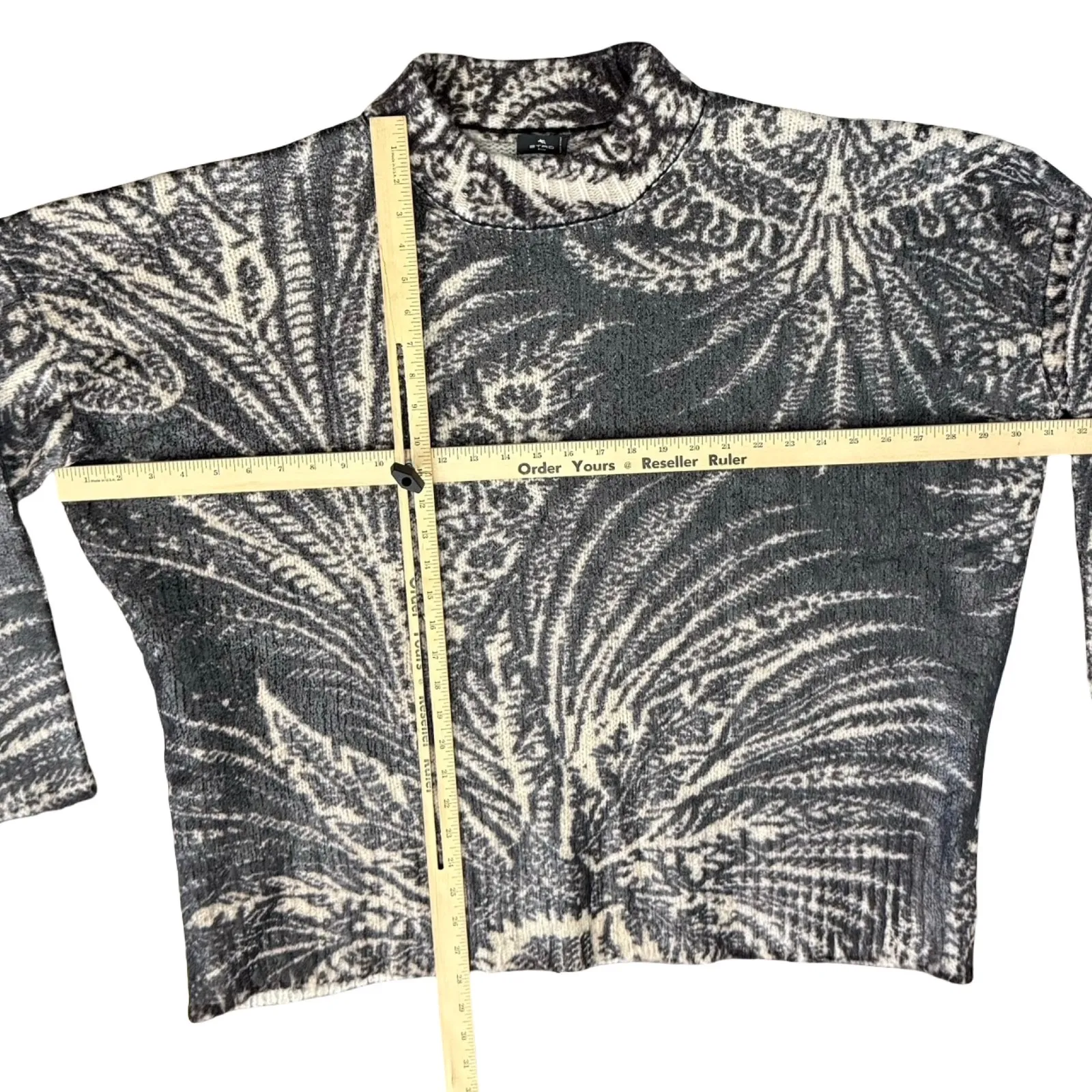 Etro Brown Cream Foliage Floral Oversize Coated Wool Sweater sz 40 / M Designer Size M - Image 6