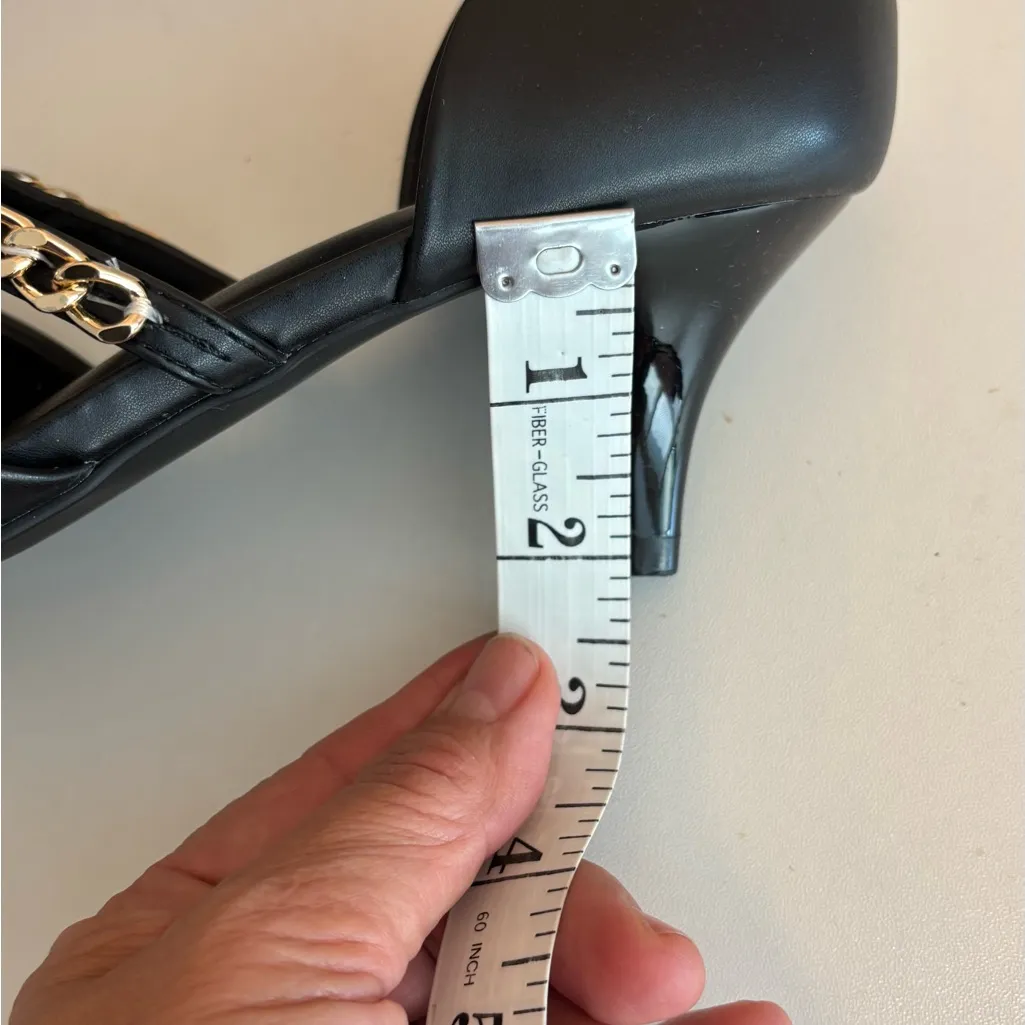 NWT Apt 9 Lolana black strappy pointed toe heels with rope chain detail - Image 7